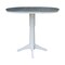 International Concepts Round 36 in Rd Extend Dining Table, 4 X-back Bar Ht Stools, White/Heather Gray, 36 W, 48 L, 42.1 in H K05-36RXT-27B-S6133-4 - alternate 4